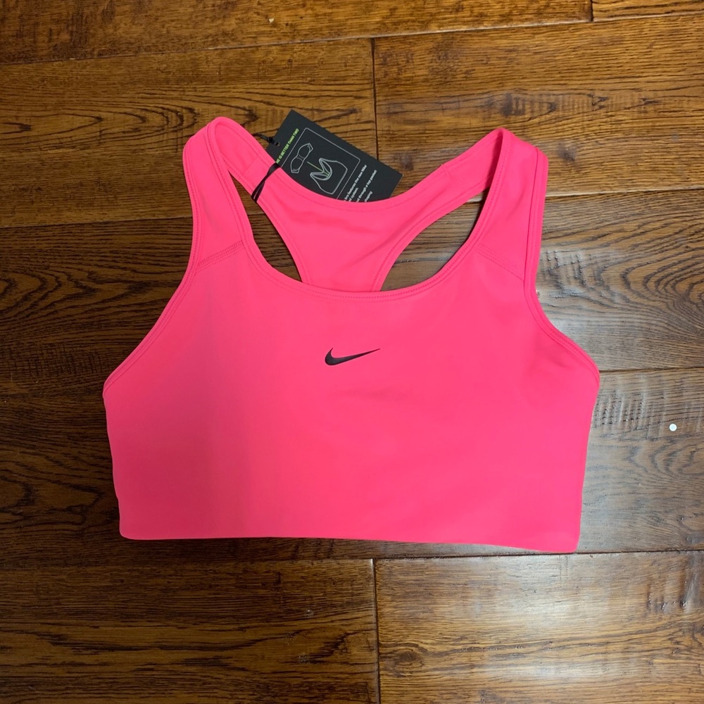 NWT NIKE Neon Pink Medium Support Sports Bra